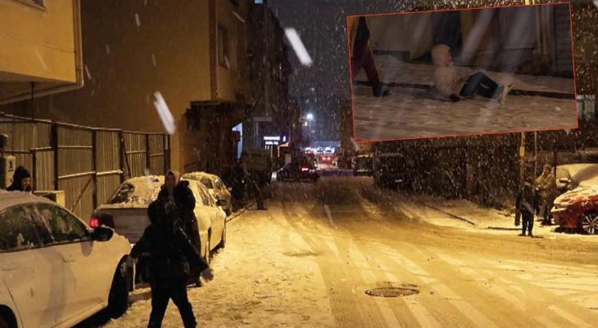 Ümraniyede çocukların kar sevinci