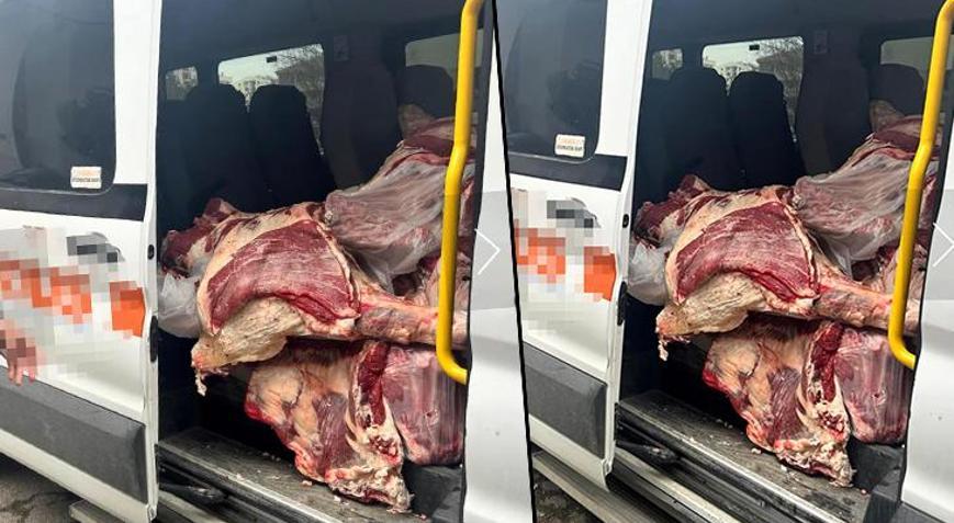 Ankarada skandal görüntü Zincir marketin etleri personel servisinde taşındı