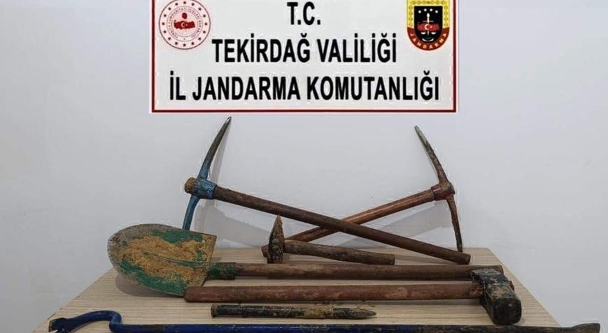 Tekirdağda kaçak kazı yapan 6 şüpheli yakalandı