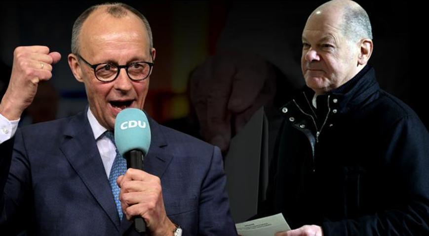 Son dakika Almanyada seçim sonuçları belli oldu Merz zafer ilan etti, Scholz mağlubiyetini kabul etti...