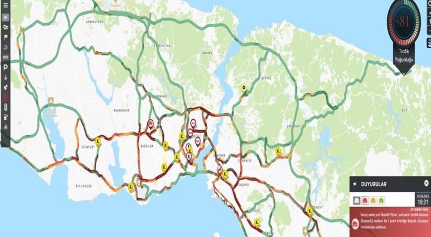 İftar saati öncesinde İstanbulda trafik yüzde 81i buldu