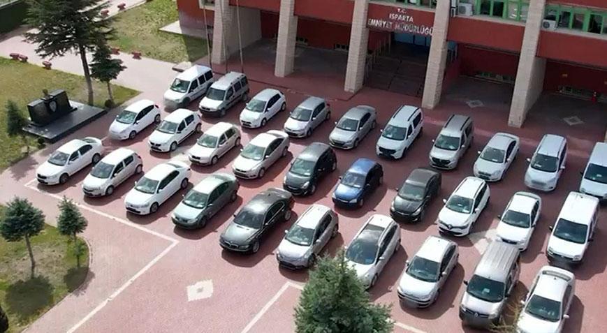 Isparta merkezli 10 ilde 14 milyon liralık change araç operasyonu
