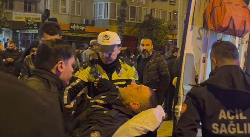 İstanbuldaki eylemde göğsüne parke taşı isabet eden polis yaralandı