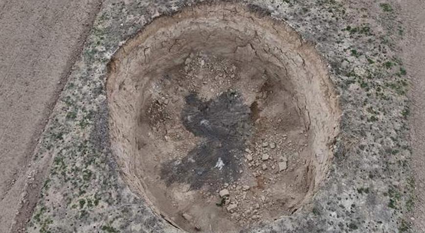 Konyada korku dolu anlar Daha önce doldurulmuştu O obruk yeniden çöktü