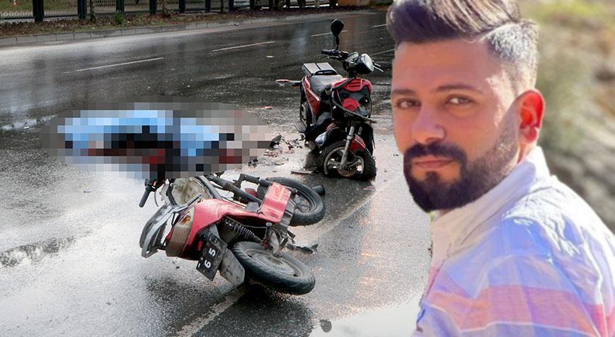 Feci ölüm Otomobil ile 2 elektrikli bisiklet çarpıştı