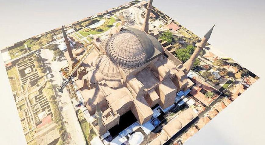 Ayasofya kubbesinde tarihi restorasyon