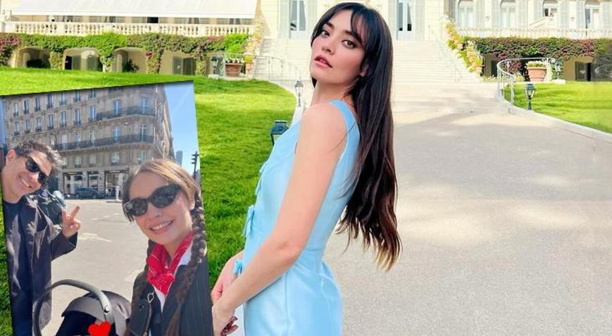 Atlas bebek Pariste Ünlü çift romantik şehirde aşka geldi