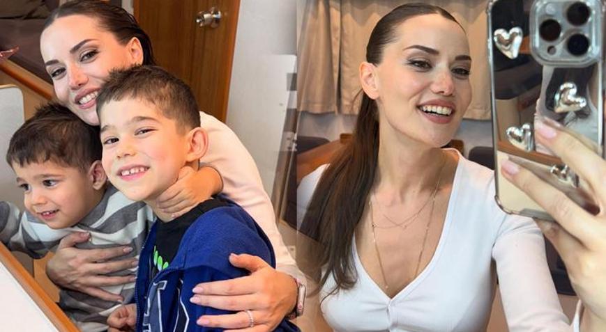 Fahriye Evcenden yeni Instagram paylaşımı İşte oğulları Kerem ve Karanın son hali