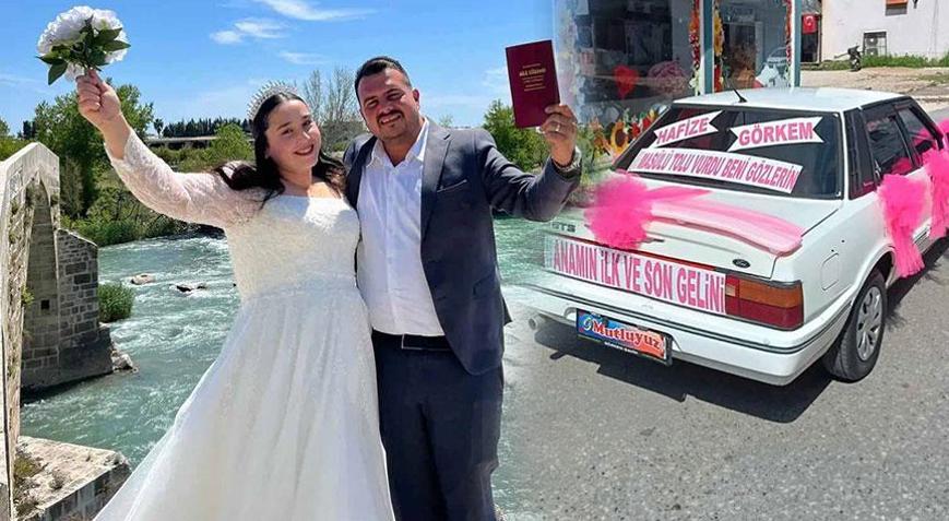 Gelin arabasındaki yazıyı gören bir daha baktı