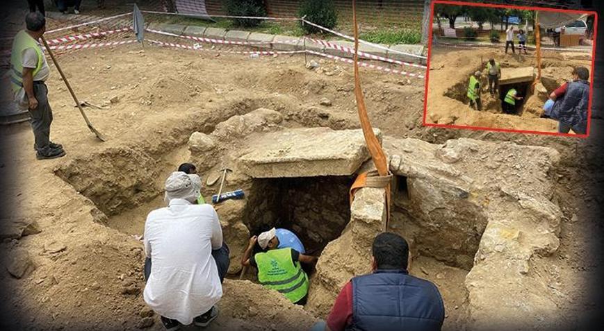 Aydında oda mezar Yol yenileme çalışmasında ortaya çıktı