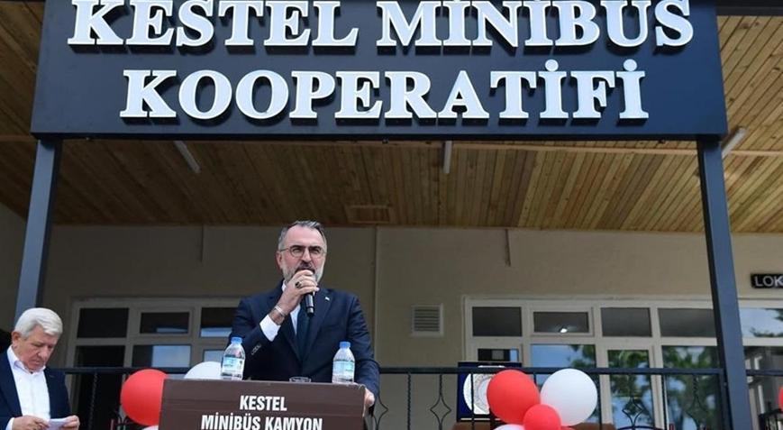 Kestel Belediyesi tarafından yenilenen Kestel Minibüs Kooperatifi hizmete açıldı