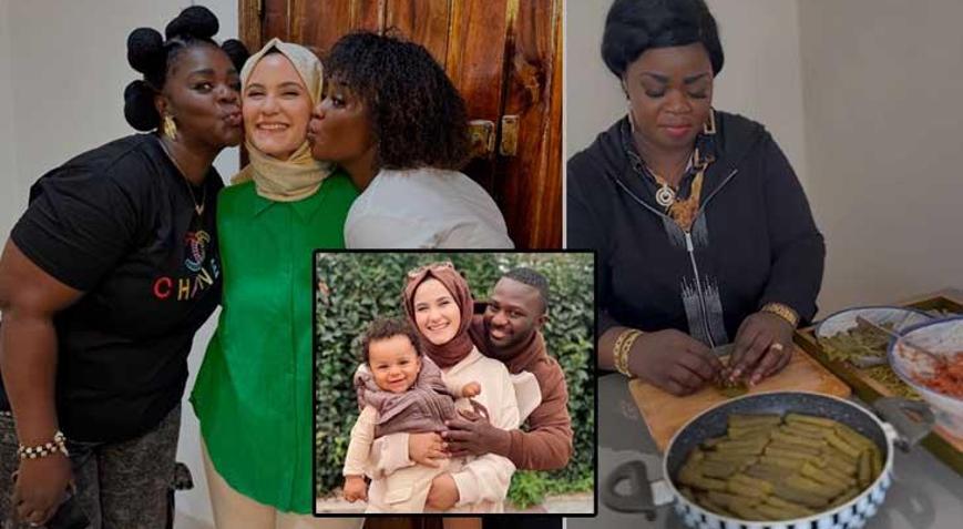 Solunda kaynanası, sağında görümcesi Konyalı Büşra: Sarma sarıp halay çekiyoruz