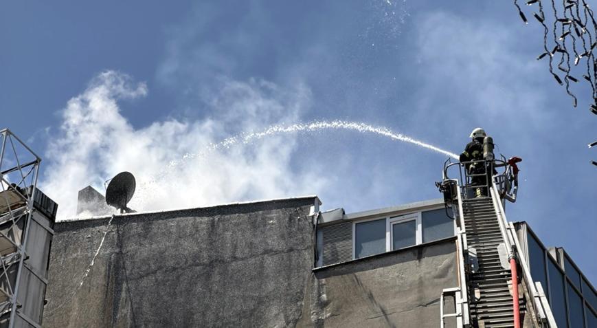 Tekirdağda pastane bacasından çıkan yangın söndürüldü