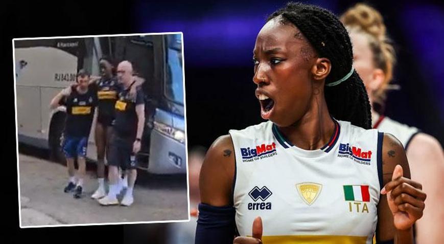 İtalyada Paola Egonu şoku Tekerlekli sandalyeye bindi