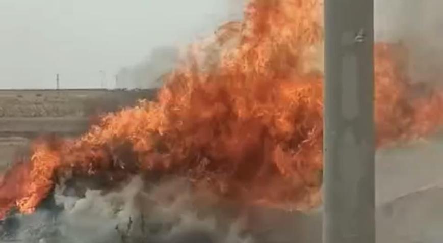 Nusaybin’de istiflenen çalılar yandı