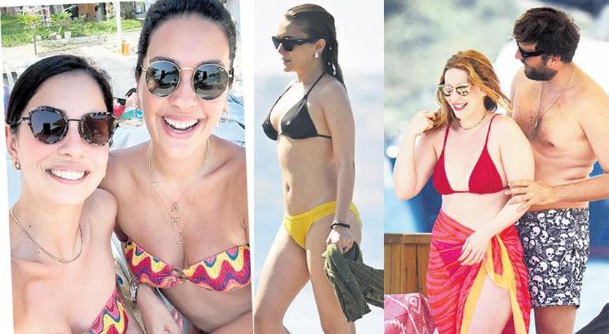 Sahillerden yeni görüntüler Bu kez iki ünlü isim bikini piştisi oldu