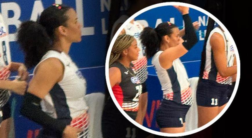 4 aylık hamile voleybolcu Filenin Sultanlarına rakip oldu