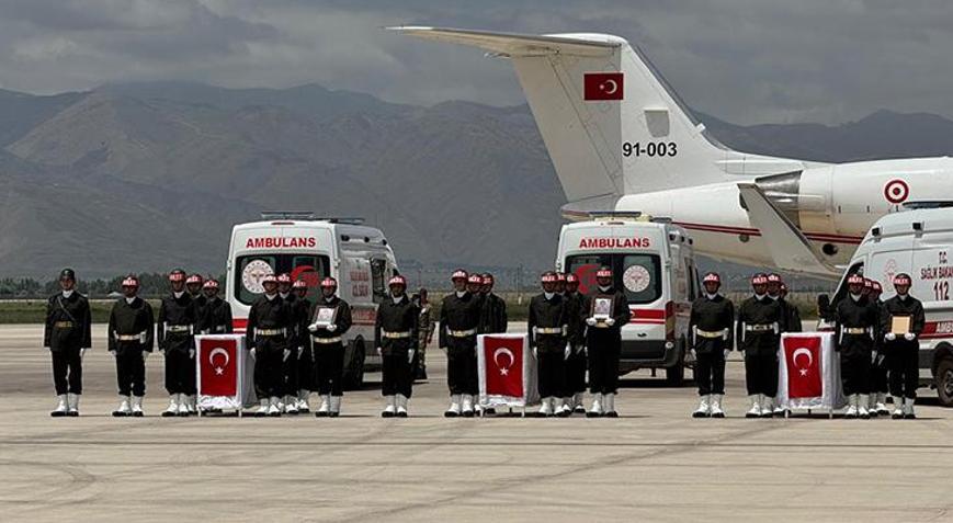 Mağarada metan gazı zehirlenmesinde şehit olan 6 askerimiz için tören