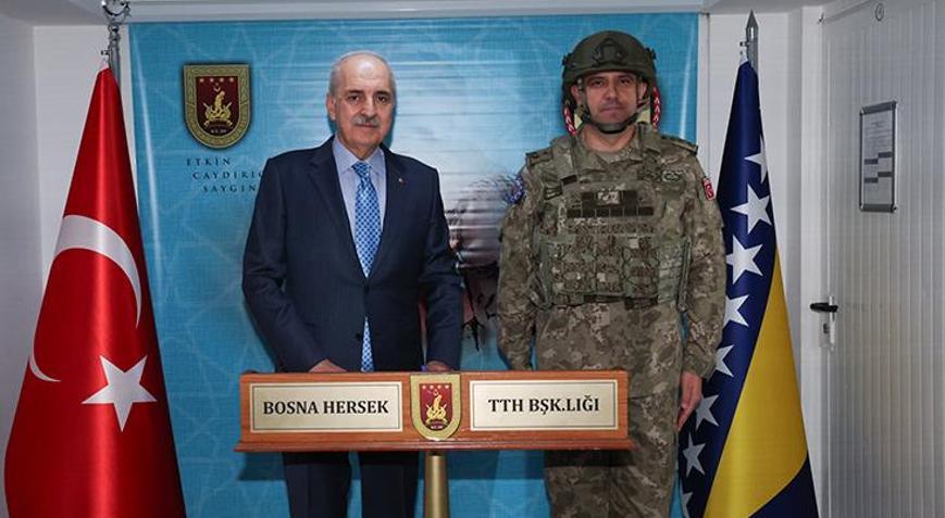 TBMM Başkanı Kurtulmuş, Bosna Hersek’te EUFOR Türk Temsil Heyeti Başkanlığı’nı ziyaret etti