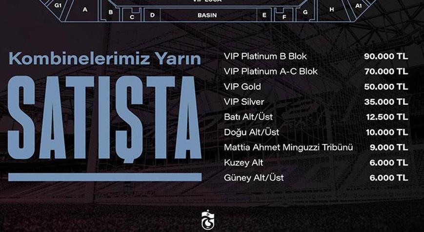 Trabzonsporun kombine bilet fiyatları belli oldu