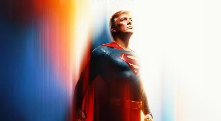 Süper kahraman mı, süper saptırma mı Trumplı afiş ABDyi karıştırdı