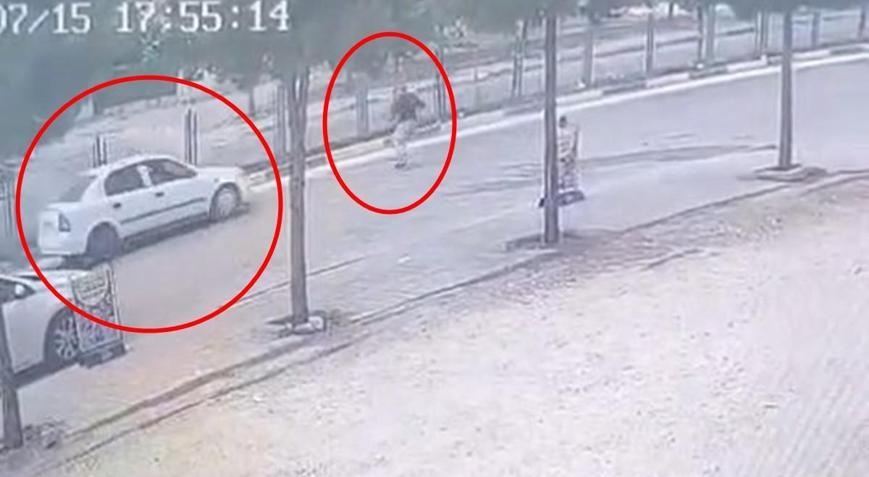 Diyarbakırda otomobilin yayaya çarptığı kaza kamerada