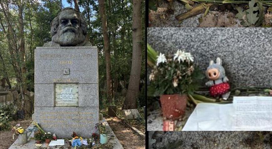 Karl Marxın mezarında Labubu figürü Nekroturizm nedir