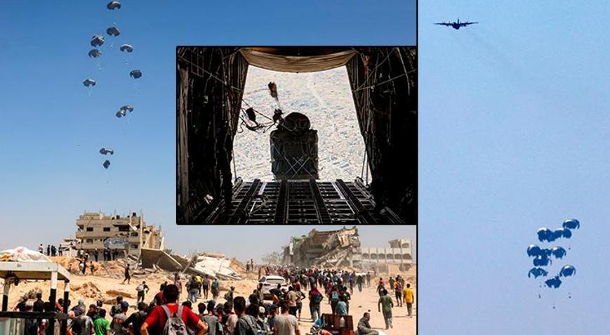 Gazzede son durum: 10 saatlik duraklama, paraşütle gıda, 63ten fazla yeni ölü