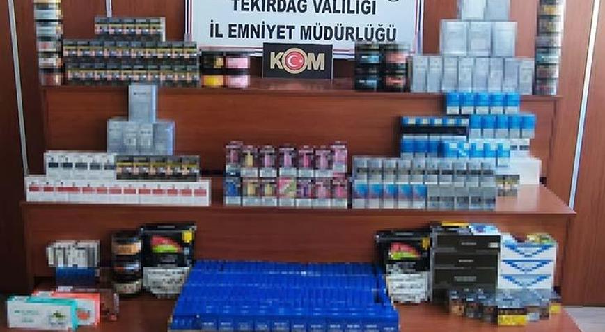 Tekirdağda kaçakçılık operasyonu: Binlerce kaçak ürün ele geçirildi