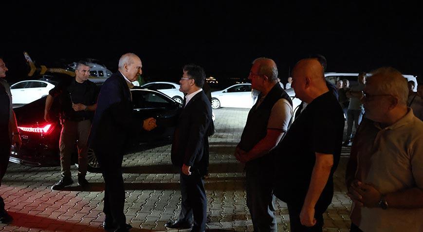 TBMM Başkanı Kurtulmuş Dardanos Yangın Yönetim Merkezini ziyaret etti