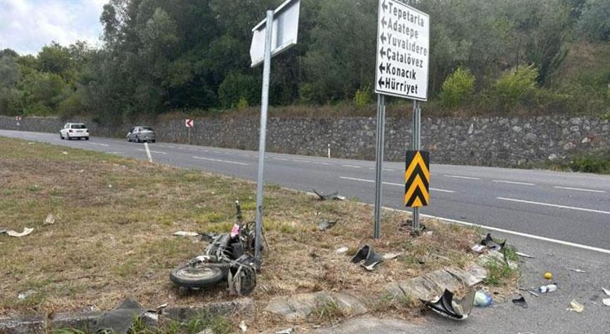 D-650de otomobil ile elektrikli bisiklet çarpıştı: 1 ölü