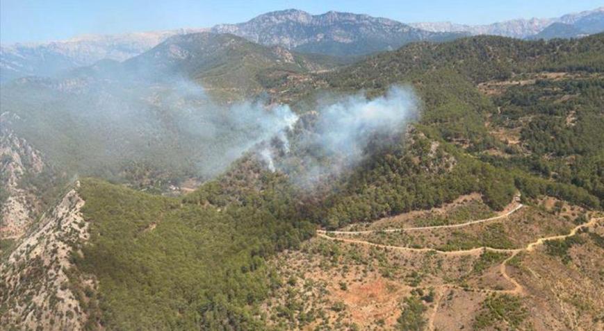 Mersinde orman yangını