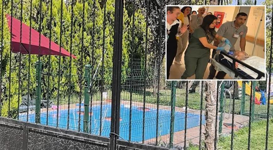 Korku dolu anlar 4 yaşındaki Berra epilepsi nöbeti geçirdi havuza düştü