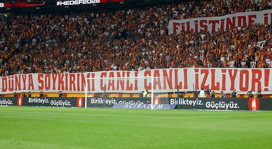 Galatasaray ve Fatih Karagümrük taraftarından Filistin mesajı