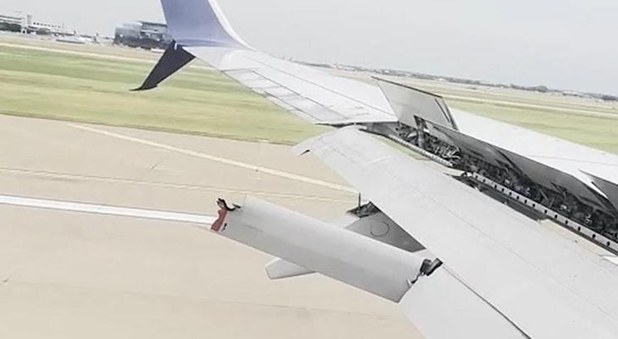 Uçuş sırasında kabusu yaşadılar: Uçağın kanadındaki flap havada koptu