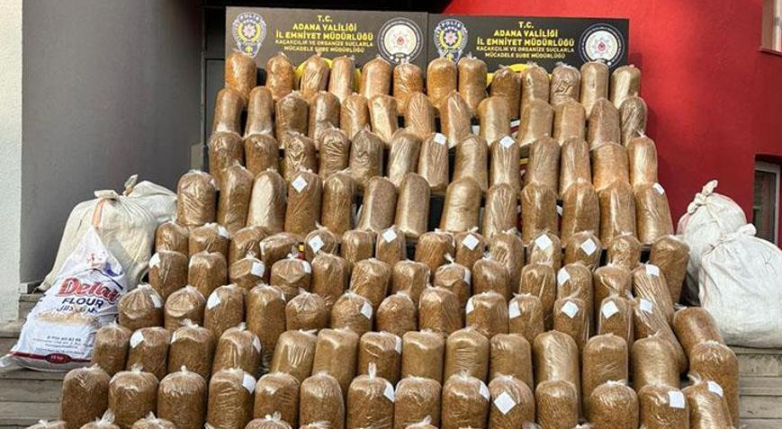 Adanada 12 milyon 410 bin makaron ve 725 kilogram tütün ele geçirildi