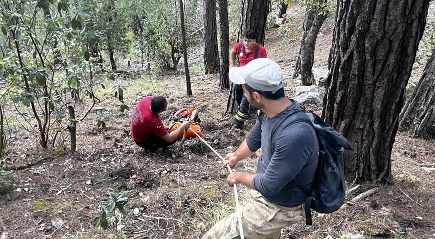 Kayalıklardan düştüğü yerden 4 saatlik çalışmayla kurtarıldı