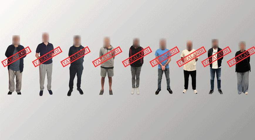 Kırmızı bültenle aranan 9 suçlu yakalanarak Türkiyeye getirildi