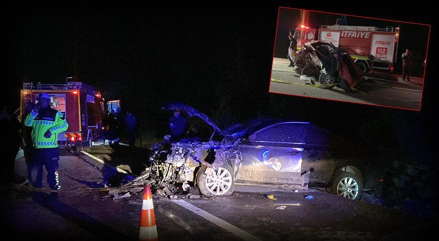 Eskişehirde 2 otomobil çarpıştı: 1 ölü, 4 yaralı
