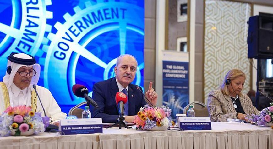 TBMM Başkanı Kurtulmuş: İsrailin devlet terörüne karşı sessiz kalmak büyük ibret vesilesidir
