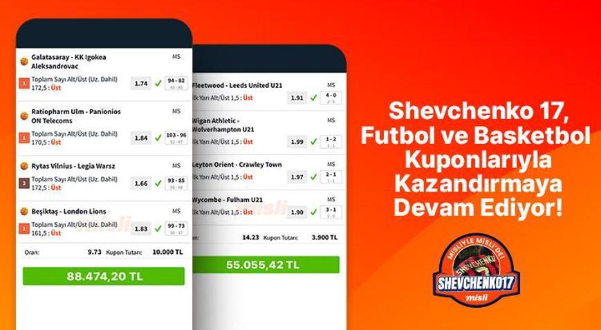 Shevchenko17, Misli’de kazandırmaya devam ediyor Futbol ve basketbol kuponlarıyla tam 143.529 TL…