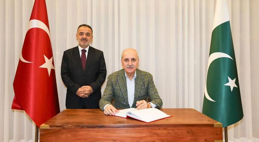 TBMM Başkanı Kurtulmuş, Türkiyenin İslamabad Büyükelçiliğini ziyaret etti