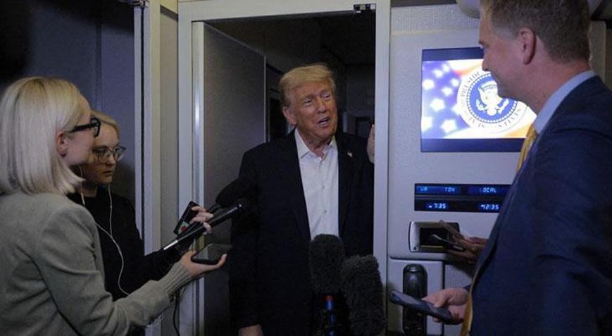 ABD Başkanı Trump’tan uçakta flaş sözler Yeni hedefini açıkladı