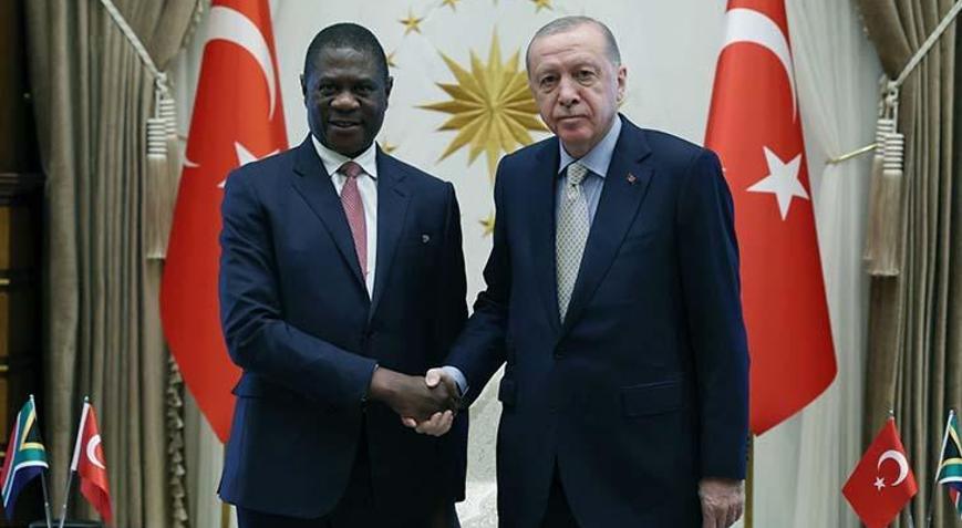 Erdoğan, Güney Afrika Cumhuriyeti Cumhurbaşkanı Yardımcısı Mashatile’yi kabul etti