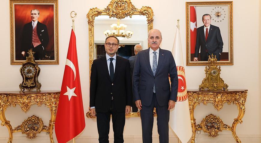 TBMM Başkanı Kurtulmuş, TÜRKPA Genel Sekreteri Hasanı kabul etti