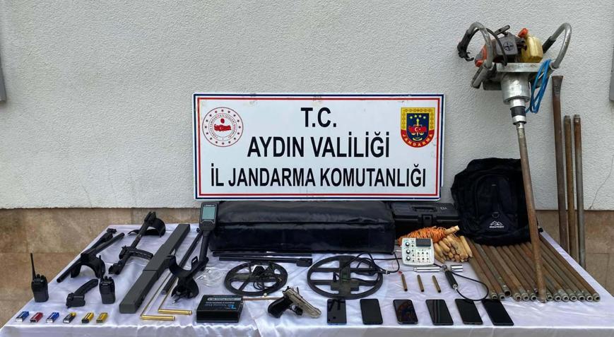 Aydında sit alanında kaçak kazıya 6 gözaltı