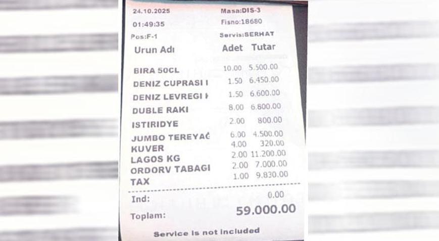 Maç için gelen 4 Alman’a 59 bin TL’lik adisyon
