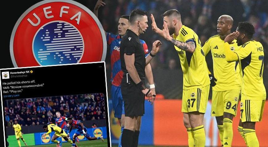 Viktoria Plzen - Fenerbahçe maçının yankıları sürüyor Olay hakem için UEFAya şikayet