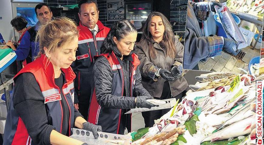 Balık boyları tezgâhta uygun