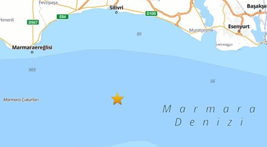 Marmara Denizinde 3.4 büyüklüğünde deprem Detaylar belli oldu